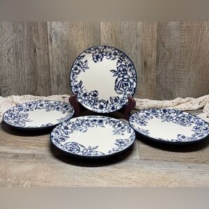 4 Pfaltzgraff Gabriela Blue 8.5” SaladDessert Plates farmhousegrannyreplacement